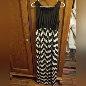 Chevron black and white dress
